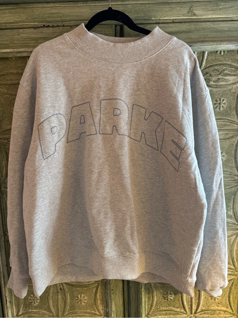 Parke x Target mock neck. NWT. Gray with light blue
